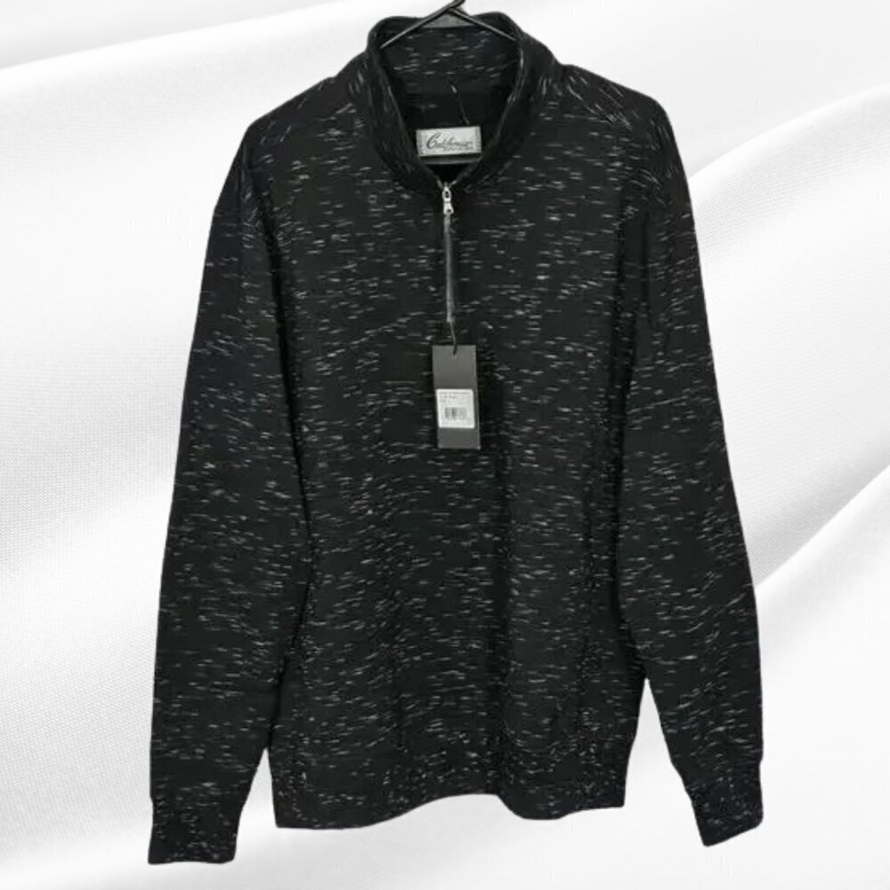 2/$30 California Shirt Co Black 1/4 Zip Pullover Sweatshirt Size M